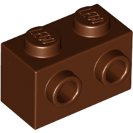 Brick Special 1 × 2 with 2 Studs on 1 Side Reddish Brown