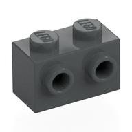 Brick Special 1 × 2 with 2 Studs on 1 Side Dark Bluish Gray