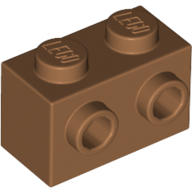 Brick Special 1 × 2 with 2 Studs on 1 Side Medium Nougat