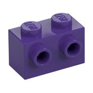 Brick Special 1 × 2 with 2 Studs on 1 Side Dark Purple