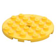 Plate Round 6 × 6 with Hole Yellow