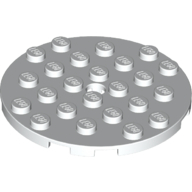 Plate Round 6 × 6 with Hole White
