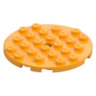 Plate Round 6 × 6 with Hole Bright Light Orange