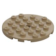 Plate Round 6 × 6 with Hole Dark Tan