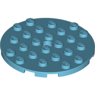 Plate Round 6 × 6 with Hole Medium Azure
