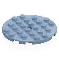 Plate Round 6 × 6 with Hole Sand Blue