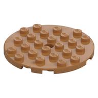 Plate Round 6 × 6 with Hole Medium Nougat