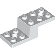 Bracket 5 × 2 × 1 1/3 with Holes, Pin Bottom White