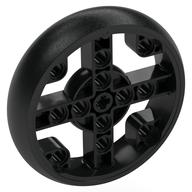 Wheel with 4 Spokes with 2 Holes, 4 Inserts and Black Integral Tire Black