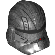 Helmet Clone Trooper Phase 2, Closed Front, Black Visor and Dark Bluish Grey Markings Print Perltitan