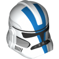 Helmet Clone Trooper Phase 2, Closed Front, 501st Legion Blue Markings Print Weiß