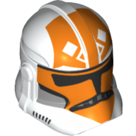Helmet Clone Trooper Phase 2, Closed Front, Orange 332nd Company Markings Print White