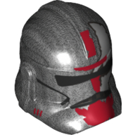 Helmet Clone Trooper Phase 2, Closed Front, Black Visor and Dark Red Markings Print Perltitan