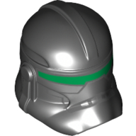 Helmet Clone Trooper Phase 2, Closed Front, Green Visor Print Black