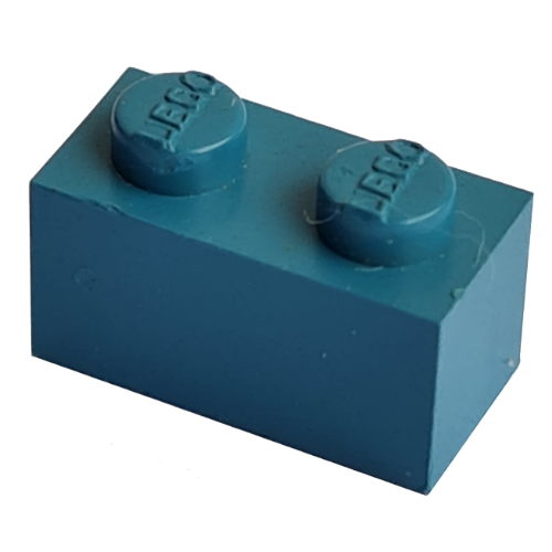 Modulex Brick 1 × 2 with LEGO on Stud