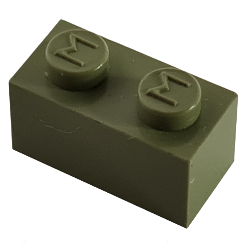 Modulex Stein 1 × 2 mit M auf Noppe