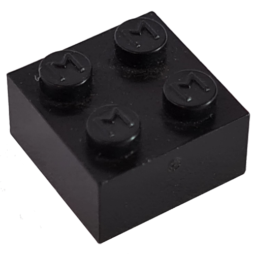Modulex Stein 2 × 2 mit M auf Noppen