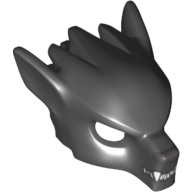 Mask Wolf with Fangs and Dark Bluish Gray Nose Print Schwarz