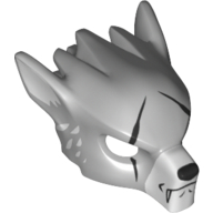 Mask Wolf with Face Details, Scars and White Ears Print Hellblaugrau