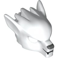 Mask Wolf with Fangs and Gray Nose Print Weiß