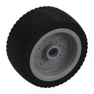 Wheel 18 × 12 with Pin Hole and Stud with Black Tyre and Bright Light Blue Axle Flat Silver
