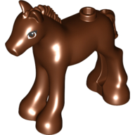 Animal, Horse / Foal, with Brown Eyes Print Rotbraun