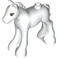 Animal, Horse / Foal, with Eyelashes and Dark Orange Eyes Print Weiß
