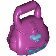 Bag / Rucksack (School) with Medium Blue Buckle and Star Print Magenta