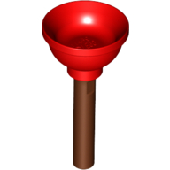 Equipment Plunger [Soft Plastic] with Reddish Brown Handle Red