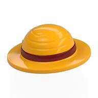 Straw Hat with Dark Red Band pattern in Leuchtendes Hellorange