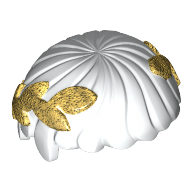 Hair Short, Straight Cut Fringe with Gold Laurel Wreath Print Weiß