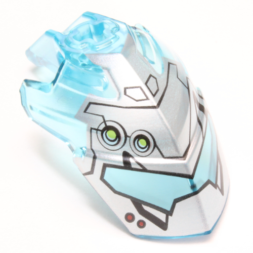 Large Figure Helmet / Visor with Clip with Face Guard Print Type 3 Transparent-Hellblau