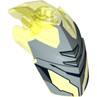 Large Figure Helmet / Visor with Clip with Clip with Face Guard Print Type 2 Trans-Neon Green
