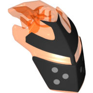 Large Figure Helmet / Visor with Clip with Knight Visor Print Trans-Neon Orange