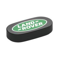 Tile Round 1 × 2 with 'LAND ROVER' Logo print Schwarz