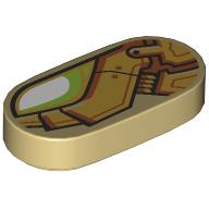 Tile Round 1 × 2 with White/Lime Eye, Gold Armour print Tan
