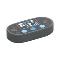 Tile Round 1 × 2 with Racing Steering Controls print Dunkelblaugrau