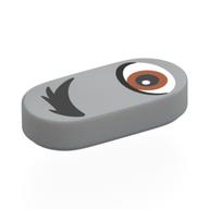 Tile Round 1 × 2 with Reddish Brown Eye, Black Eyebrow, Left print Light Bluish Gray