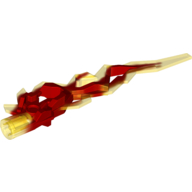 Large Figure Weapon Accessory, Flame / Lightning Bolt with Axle Hole with Marbled Trans-Yellow Pattern Transparent-Rot