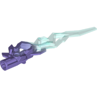 Large Figure Weapon Accessory, Flame / Lightning Bolt with Axle Hole with Marbled Trans-Light Blue Pattern Trans-Purple