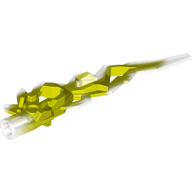 Large Figure Weapon Accessory, Flame / Lightning Bolt with Axle Hole with Marbled Trans-Clear Pattern Transparent-Neongrün