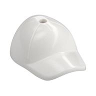 Hat / Cap Short Curved Bill with Seams and Hole on Top White