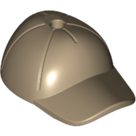Hat / Cap Short Curved Bill with Seams and Hole on Top Dunkelbeige