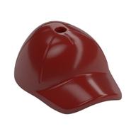 Hat / Cap Short Curved Bill with Seams and Hole on Top Dunkelrot