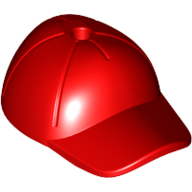 Hat / Cap Short Curved Bill with Seams and Hole on Top Red