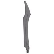 Large Figure Weapon Blade, Curved Tip with Axle in Mattsilber