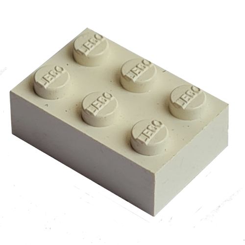 Modulex Stein 2 × 3 mit LEGO auf Noppen