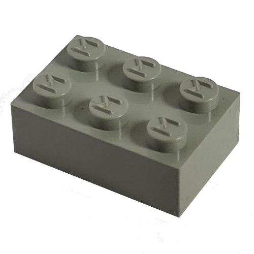 Modulex Brick 2 × 3 with M on Studs in Modulex White