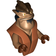 Torso/Head Alien SW Pong Krell Print Complete Assembly / Medium Nougat Arms / Reddish Brown Hands Dark Orange