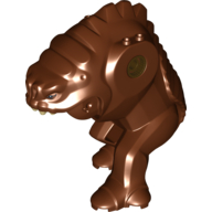 Creature Body Part, Rancor Body with Black Eyes Print Reddish Brown